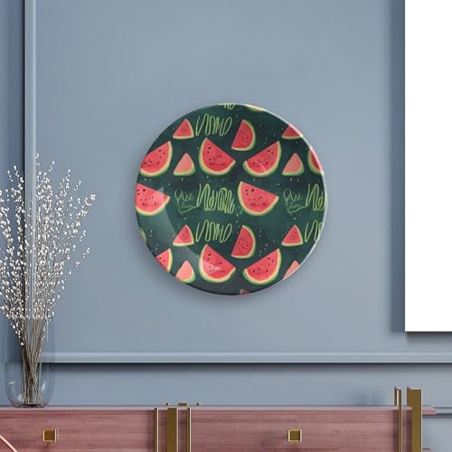 Assiette décorative en céramique imprimée melon avec support pour salon - 6