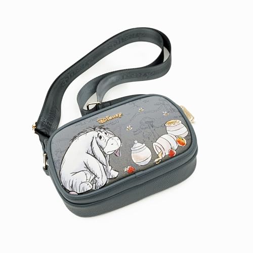 Wondapop - Eeyore Designer Series Double Zipper Crossbody/Shoulder Bag, Gray, A252284