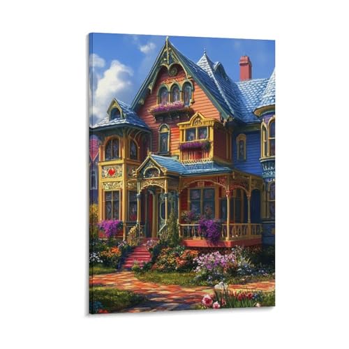Impression sur toile château haute définition KAYZTGSDA 50 x 75 cm