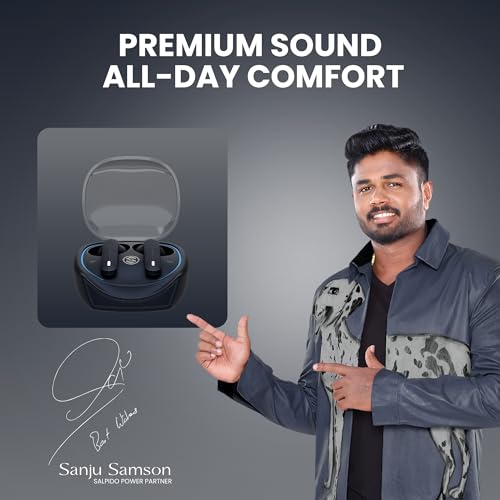 Image of Wireless Earbuds, TWS Bluetooth 5.3, ENC, Touch Controls, Blue