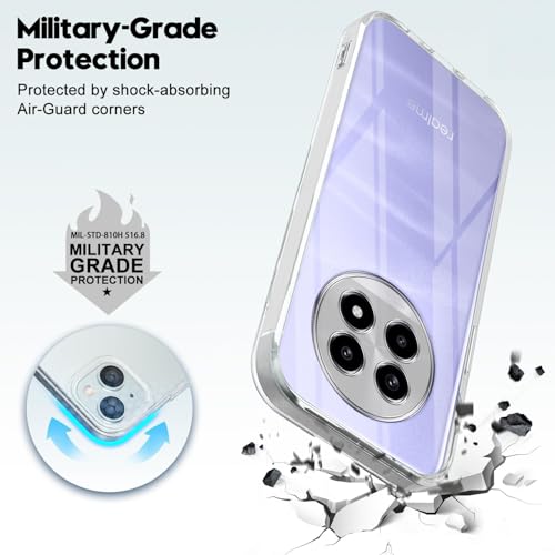 Image of Jkobi Back Cover for Realme 14 Pro Lite (Silicone Clear Shockproof Case with Camera Protection | Soft and Flexible | Transparent)