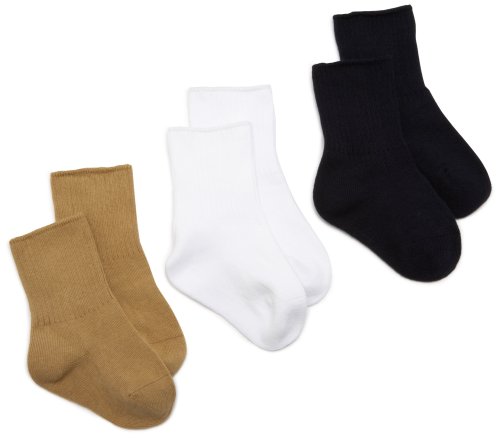 Jefferies Socks Seamless Casual Crew Sock, 3 Pack, Khaki/White/Navy, 12-24 Months