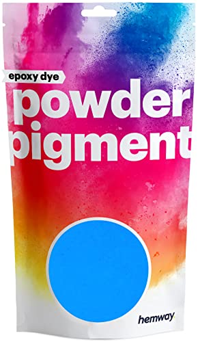 Hemway Epoxy Dye Pigment Powder Colour Ultra-Sparkle Dye Metallic Pigments for Epoxy Resin Polyurethane - UV Fluorescent Neon Blue - 100g / 3.5oz