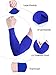 Bememo 9 Pairs Unisex UV Protection Cooling Sun Sleeves - Long Arm Ice Silk Cover (Black, White, Royal Blue)