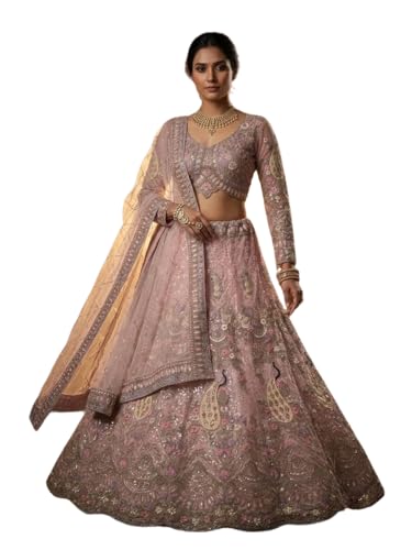 Image of Lehenga choli For Womens and Girls Soft Butterfly Net Lehenga Choli with Coding Sequins Work Dupatta | Semi Stitched Designer Ethnic Set