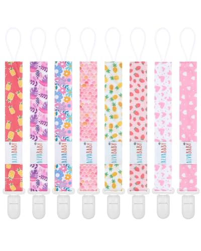 Image of ALVABABY Pacifier Clips 8 Pack Pacifier Binky Paci Holder Leashes for Teethers 8DP22A