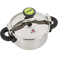 Cacerola Express Monix Classica - Olla a presión tradicional de 4 litros, acero inoxidable, 22 cm, color gris