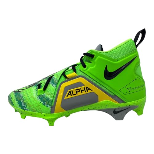Nike Alpha Menace Pro 3 Men's Football Cleats, Green Strike/Mica Green/Opti Yellow/Black, 11.5 M US