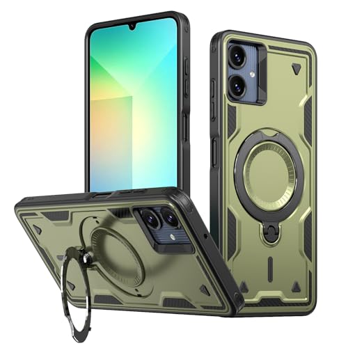 PanXCase Funda para Samsung Galaxy S25 Edge/Slim - Carcasa Armor 360° Soporte Anillo Metálico Magnética Protección Militar Antigolpes Resistente Case (Green)