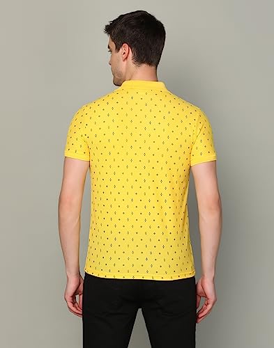 Image of INKKR Men's Printed Polo Neck Half Sleeve Multicolor T-Shirt