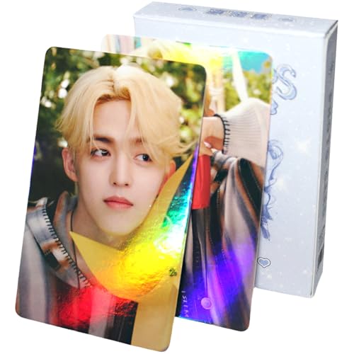 PYAJUU Seventeen Kpop Seventeen Lot de 50 cartes photo laser avec effet holographique – Cadeau pour les fans et les filles – Décoration de fête d'anniversaire – Coffret cadeau Kpop (S.Coups)