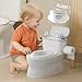CheerTry 2-in-1 Toddler Potty Training Toilet - with Detachable Training Seat, Realistic Flushing Sound for Boys & Girls Ages 1-3 with Wipes Storage, Toilet Paper Holder