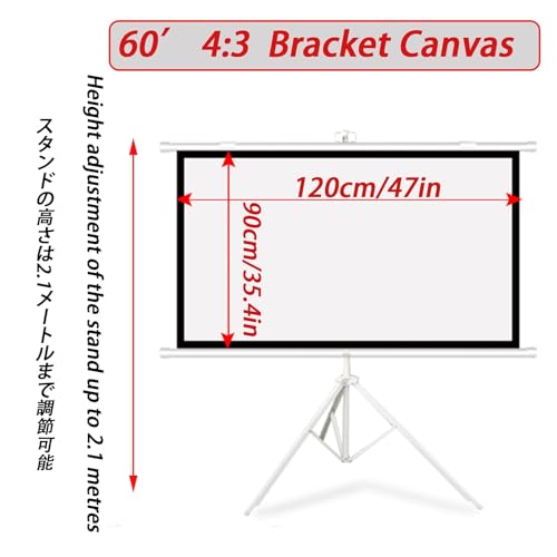 Pantalla de proyector portátil con tripie, 60 pulg miniatura 7