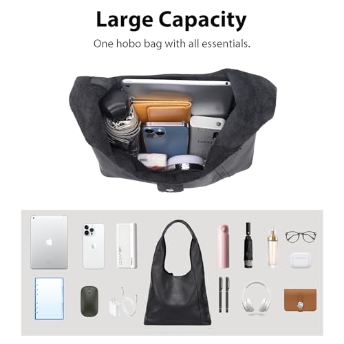 Image of Genuine Leather Hobo Tote Bag for Women