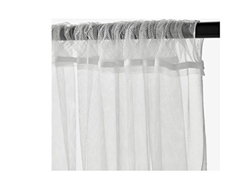 Ikea Mesh Lace Curtains, 110 Inch By 98 Inch, 1 Pair, White #TOP2