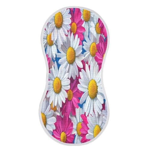 JUZIHAI 2Pack Daisies Baby Burp Cloths Soft Cotton Burp Rags,Super Absorbent Burp Cloth Bag for Newborn Baby Boys/Girls