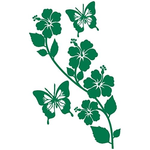 Samunshi® Blumenranke Wandtattoo kurz in 6 Größen und 19 Farben (38x60cm grün)