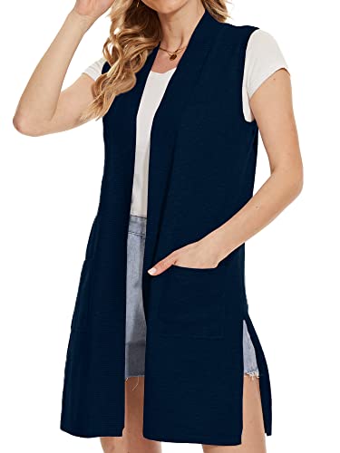 Image of Beautiful Nomad Sleeveless Cardigans for Women Long Sweater Vest