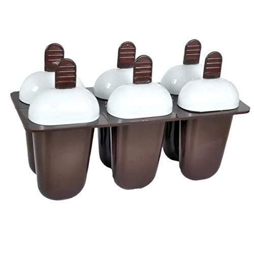 ATEVON Plastic Ice Candy Maker Kulfi Maker Moulds Set with 6 Cups (Multicolour)