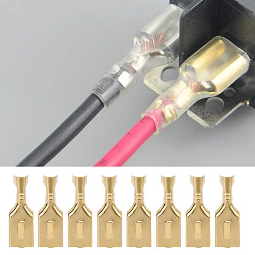 7.8Mm Female Quick Disconnect,100 Pcs Blade, Brass Plug and Pull Type Connector 8mm Female Spade Terminal with 7.92 Terminal 7.8mm