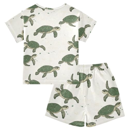 ALAZA Cute Turtles Pajama Set Short Sleeve Sleepwear Soft Lounge Nightwear2