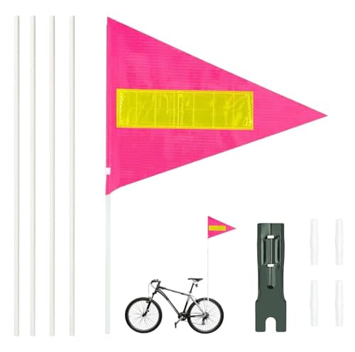 Sunshine smile Reflektierende Fahrradflagge,150 cm Fahrrad Wimpel,Fahrrad Fähnchen,Verstellbare Kinderfahrradfahne,Roller Fahrrad Wimpel Fahne,Street Buddy Fahne,Kinderfahrrad Sicherheitswimpel