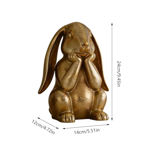 Statue de lapin en résine dorée pour décoration intérieure - 6