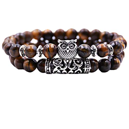 Preisvergleich Produktbild Reiki-Lavastein-Armband, Naturstein, Tiger-Auge für Yoga Balance