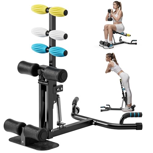 Deep Squat Machine, with Roman Chair Function, Adjustable Glutes Trainer Machine, Core & Abs for Low...