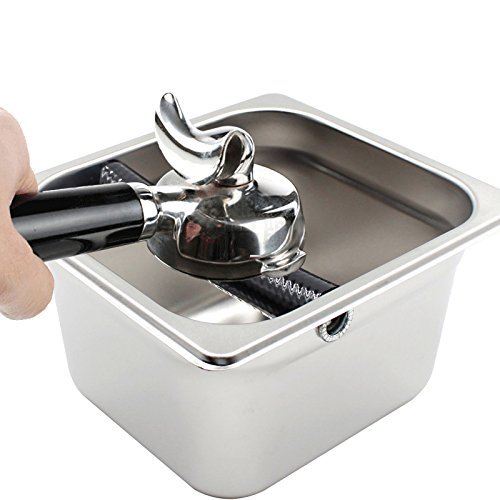 Yolococa - Contenitore in acciaio INOX con battifondo per fondi di caffè espresso, piccolo