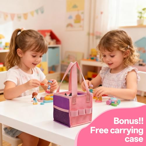 Image of for TonieBox Shelf, 3-Tier Tonie Shelf Come with Pink Carrying Bag Toni Shelf Compatible with Toniesbox 1 and Toniesbox 2 Desktop Display Storage Rack for 15 Tonies Figures(Pink)