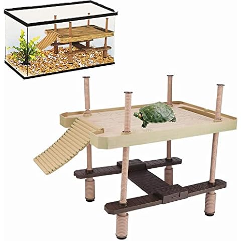 Hffheer Reptile Basking Tortoise Sunbathe Pier Aquarium Basking Reptile Climbing Ramp Hammock Fish Sunbathe Accessories Cover