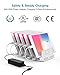 Unitek Charging Station for Multiple Devices, USB Charging Dock with Adjustable Dividers, QC 3.0 and SmartIC, iPhone, iPad, Tablet Organizer Stand-(UL Certified)