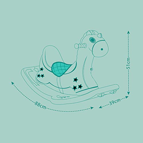 Schaukelpferd Trojan Musik Verdicken Grün Baby Kindergarten Trojaner Spielzeug (Color : Green) – Bild 4