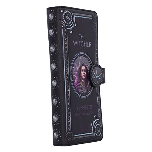 Nemesis Now The Witcher Yennefer Embossed Purse 18.5cm, PU Leather, Black, Officially Licensed The Witcher Merchandise, Yennefer Embossed Purse, 4 Cash and 12 Card Compartments, Black, 18.5cm,, Black,4
