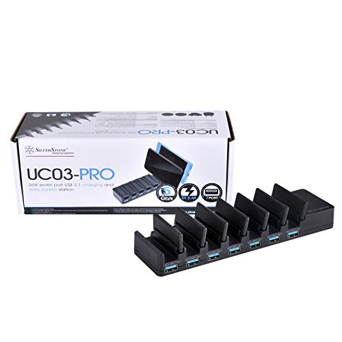 USB Lade Station SilverStone SST-UC03B-PRO ideal para organizar escritorios con sus 7 puertos