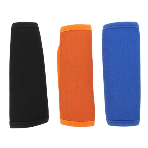 UKCOCO 3 Piezas Cubiertas de Manijas de Equipaje Protector de Mango de Maleta de Neopreno Accesorios para Viaje Colores Naranja Negro y Azul para Manijas de Maletas