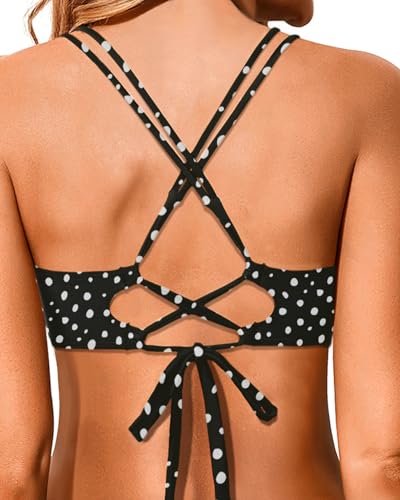 Image of Holipick Twist Front Bikini Tops for Women - Push Up Bathing Suit Top Padded Swimsuit Top