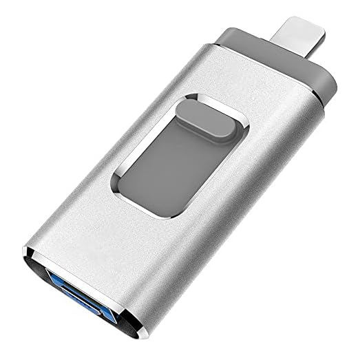 YOHU 256 GB minne för iPhone iPad Photo Stick USB flash Drive extern lagring kompatibel med iOS, iPad Mac Android och PC (silver)