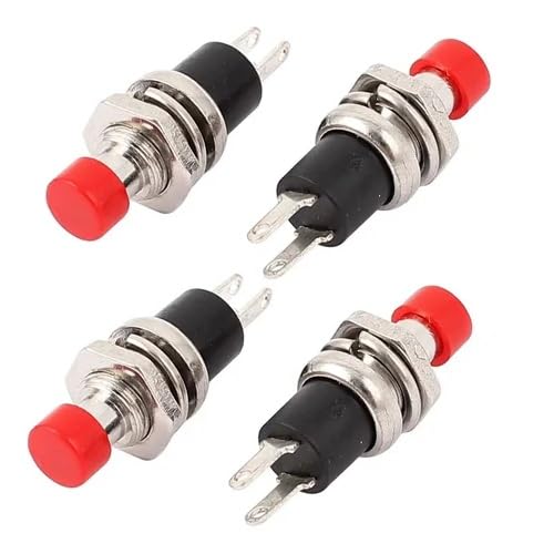 NBR Push-button Switch SPST Push On Switch Red Momentary AC 250V 1A Reset Plug Connector (4 PCS)-image-41