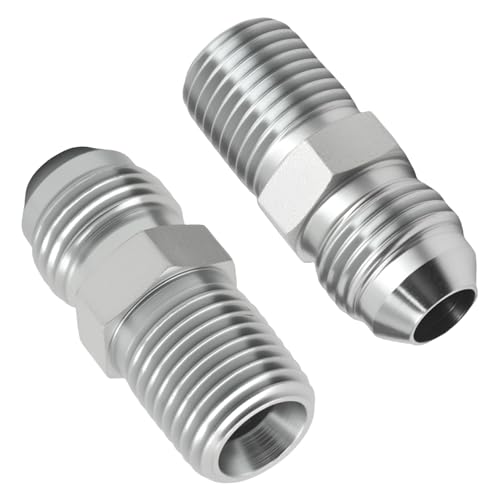Image of MDEOOSKY 2Pcs Hydraulic Fitting, 3 /8 inch Male 37 Flare JIC x 1 /4 inch Male Hose Adapter Fitting, Straight Tube Connectors for Air Hydraulic Fluids