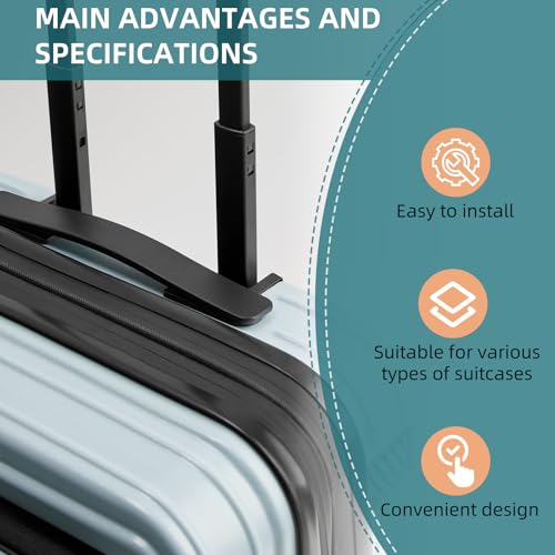 NICENEEDED Alça de substituição de mala de bagagem, puxador de substituição de bagagem flexível pret