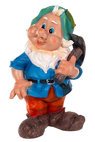 Birendy RIESIGER Zwerg, Gartenzwerg XXL Gartenwichtel NF14286 Groß 41cm Gartenfigur (14286-4-Spitzhacke)