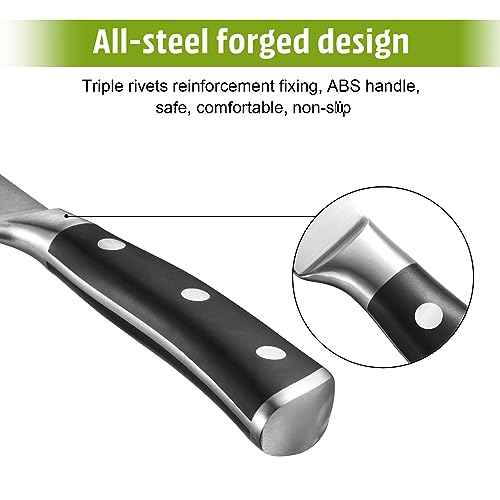 Steak Knives Set of 4, 5 Inch High-Carbon Stainless Steel Non-serrated Steak Knife, 4 Pieces Professional Straight Edge Kitchen Table Dinner Knives - Full Tang Ergonomic Handle - Image 4