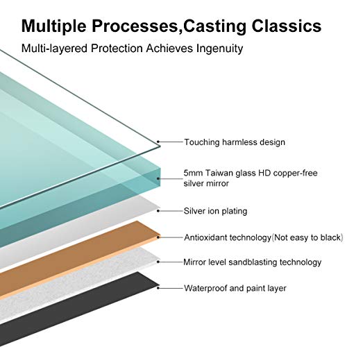 S'bagno 800 x 600mm Backlit LED Illuminated Bathroom Mirror and Additional Features - Bluetooth Speaker/Demister Heat Pad/Dimming Function/Sensor Touch switch- can be hung in 2 directions