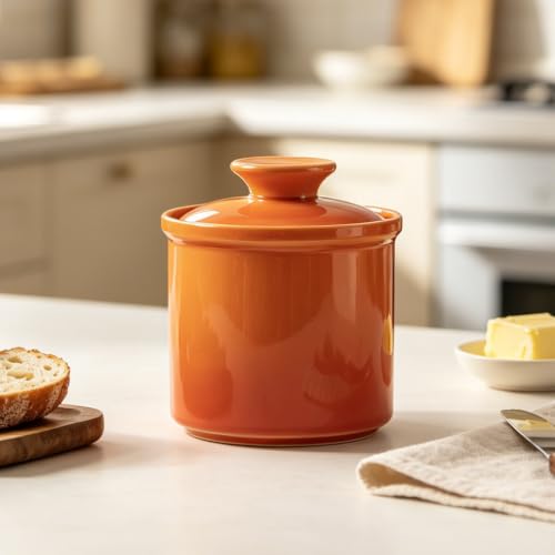 KILZCHT Ceramic French Butter Crock with Spreader,Gradient Yellow by KILZCHT - Image 8