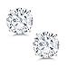 Gem Stone King 14K White Gold Timeless Brilliant Moissanite Stud Earrings For Women (4.40 Cttw, Round 8MM)