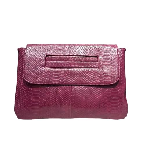 RJDBBD Women's Fashion Snake-Print Vegan Leather Clutch Handbag High-Capacity Vintage Evening Purse Messenger Shoulder Bag,Red
