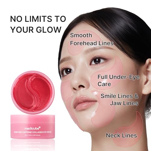 Image of medicube Eye Patch PDRN Caffeine Collagen | Gel Eye Patches for the appearance of Dark Circles, Undereye Bags | Firming, Age-Defying Care with Retinol, Collagen | Korean Skincare | 30 Pairs