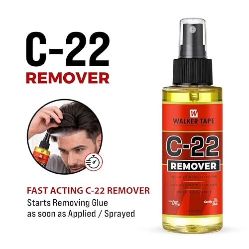 Image of Walker Tape C22 Remover | Adhesive Remover For Hair Wigs & Patches,Hair Toupees & Extensions| Fast Cleaner | Fast-Acting | Citrus Flavor | Skin Safe | Pack Of 2 (118 ML)